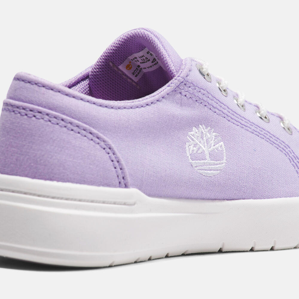 TIMBERLAND SENECA BAY LOW LACE-UP CANVAS SNEAKER FOR JUNIOR IN LILAC