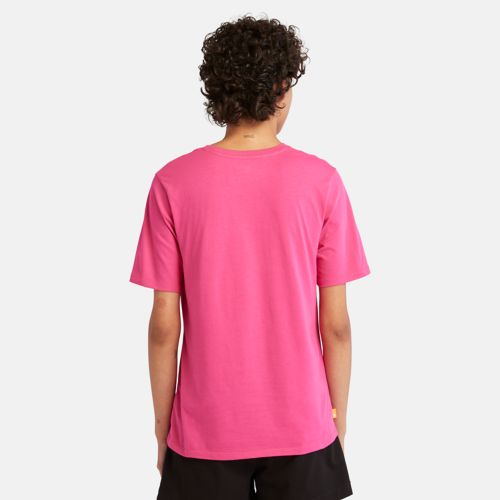 TIMBERLAND STACK LOGO T-SHIRT FOR WOMEN IN BRIGHT PINK