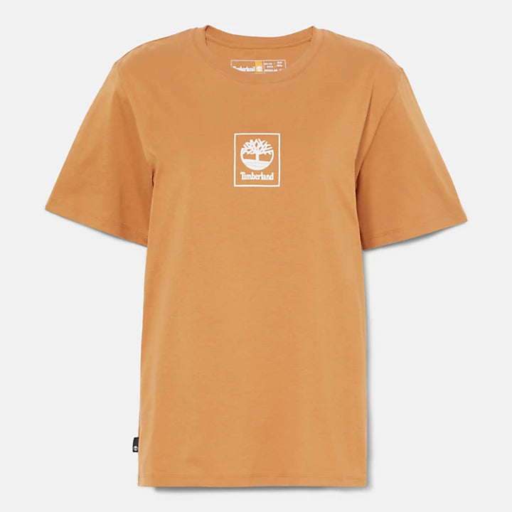 TIMBERLAND STACK LOGO T-SHIRT FOR WOMEN IN WHEAT