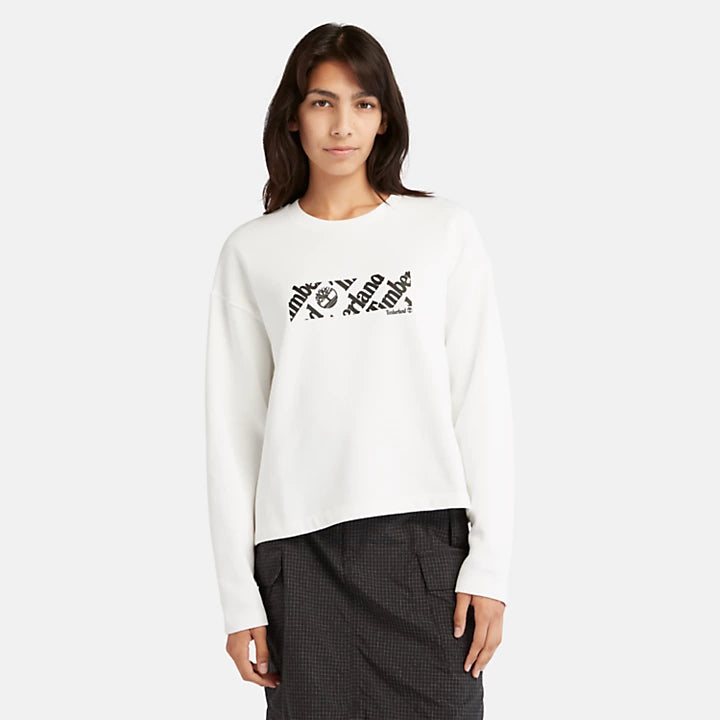 Cropped Logo Relaxed Fit Sweatshirt For Women