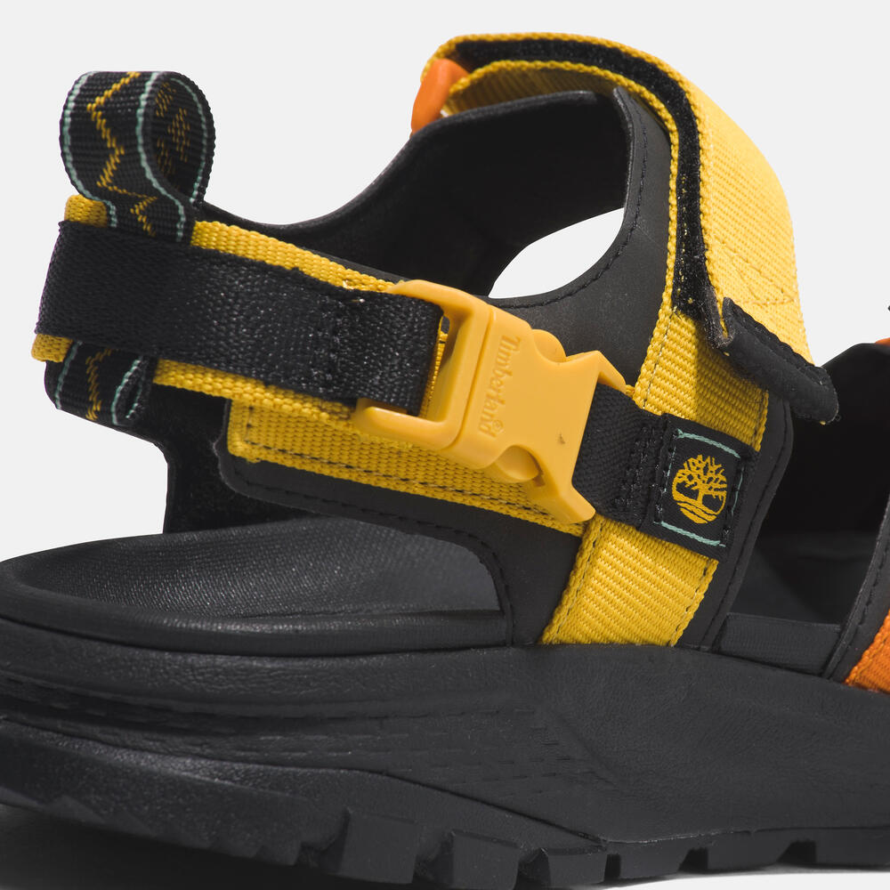 Timberland® Garrison Trail Two-Strap Sandal for Men. Men's sandal with ReBOTL fabric upper, two straps, and lightweight construction.  Ideal for warm weather adventures.