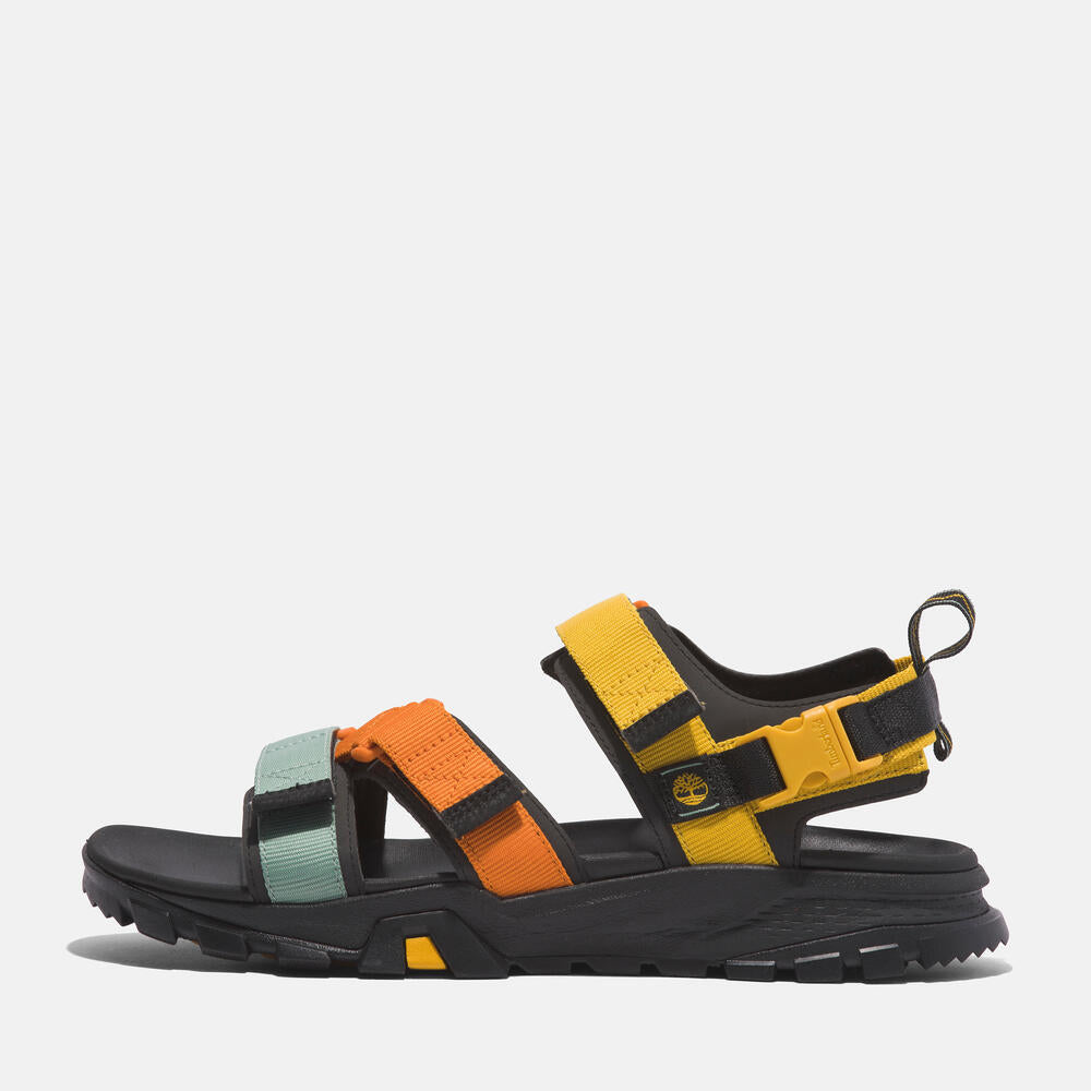 Timberland® Garrison Trail Two-Strap Sandal for Men. Men's sandal with ReBOTL fabric upper, two straps, and lightweight construction.  Ideal for warm weather adventures.