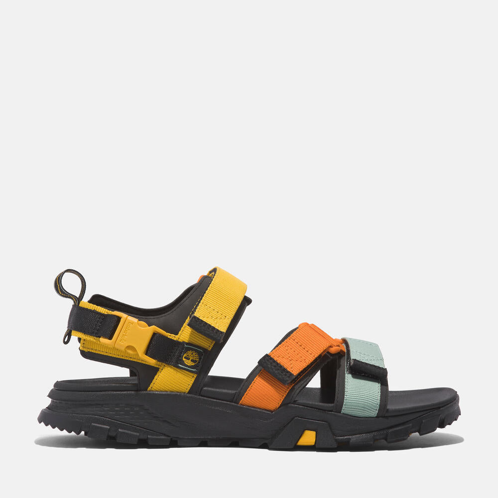 Timberland® Garrison Trail Two-Strap Sandal for Men. Men's sandal with ReBOTL fabric upper, two straps, and lightweight construction.  Ideal for warm weather adventures.