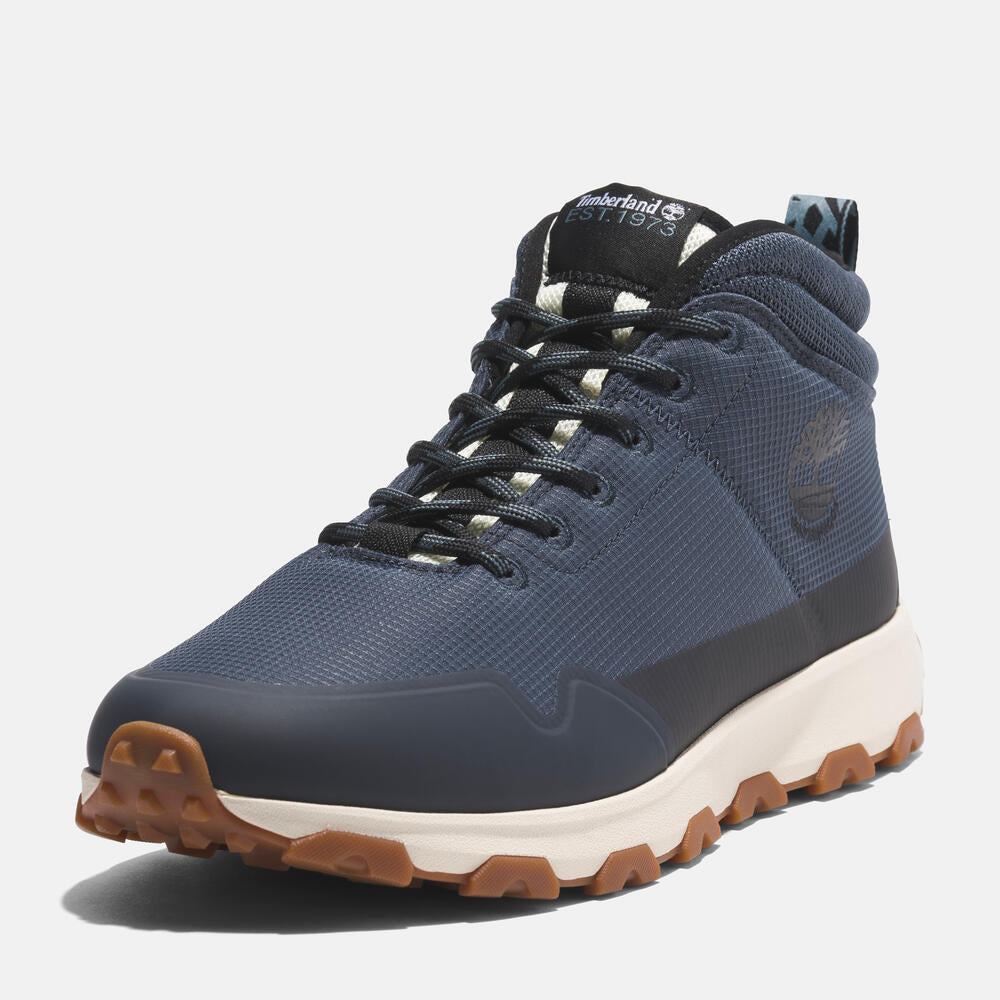 TIMBERLAND WINSOR TRAIL RIPSTOP MID LACE-UP WATERPROOF HIKING BOOT FOR MEN IN DARK BLUE