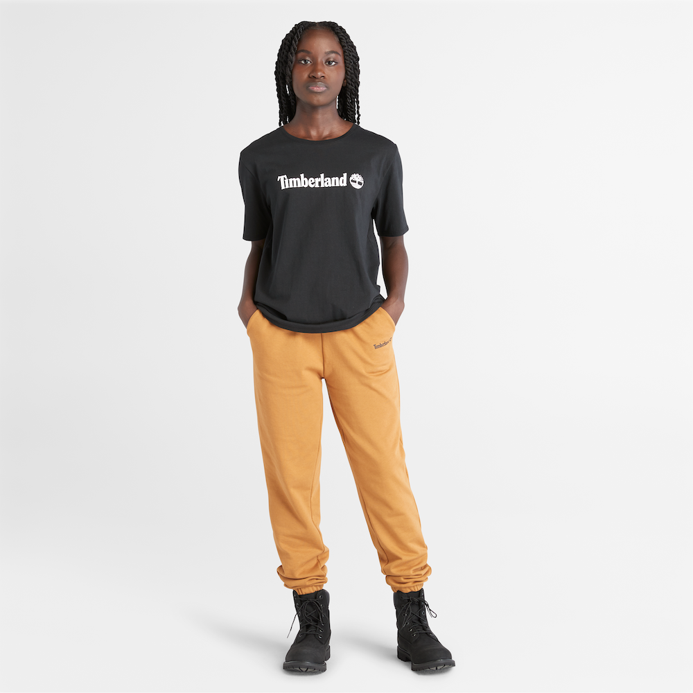 TIMBERLAND LOGO SHORT SLEEVE TEE FOR WOMEN IN BLACK