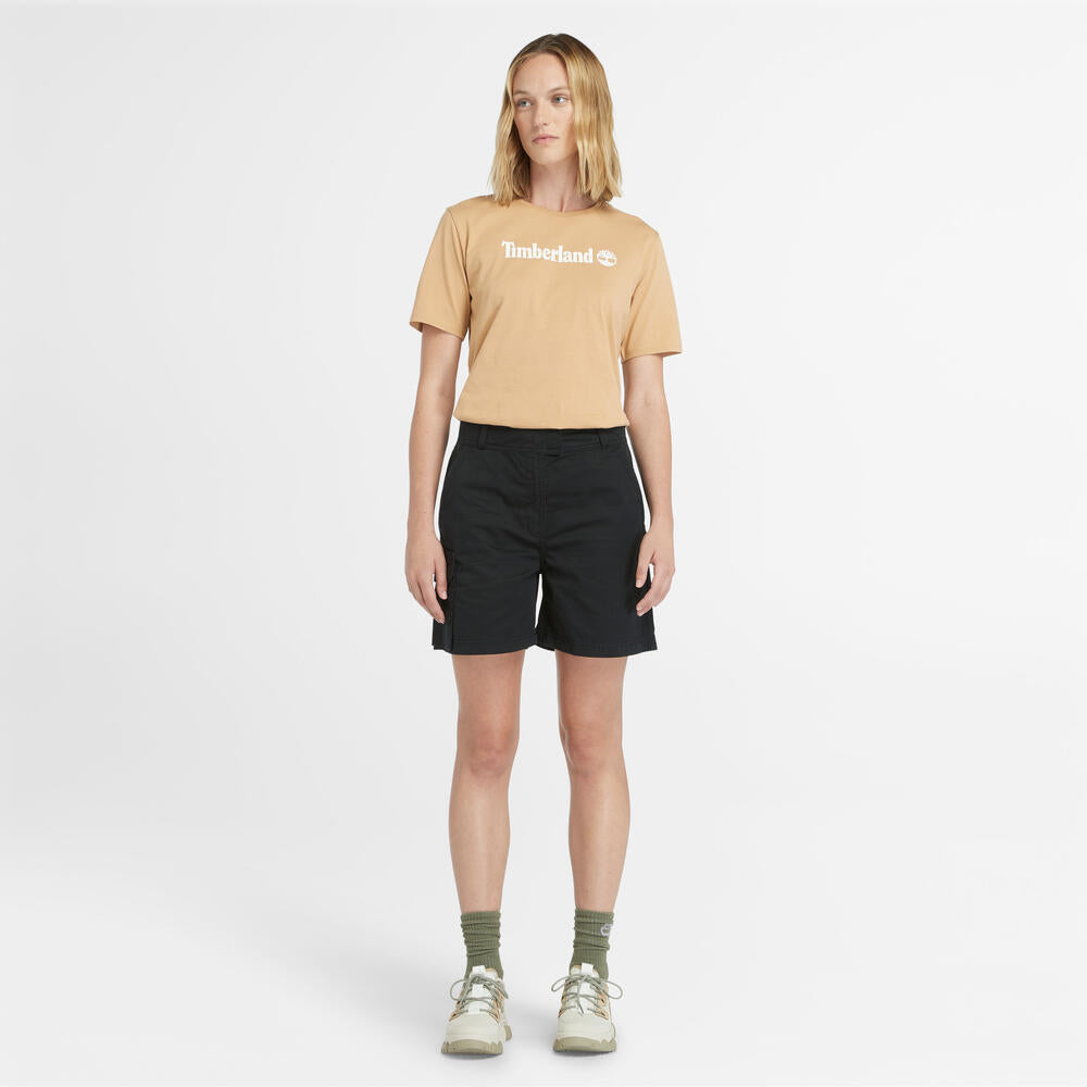 Timberland® Northwood T-Shirt for Women in Wheat. Wheat-coloured t-shirt for women, crafted from high-quality materials for comfort. Designed for everyday wear with a stylish design and relaxed fit. Versatile for casual looks or layering.