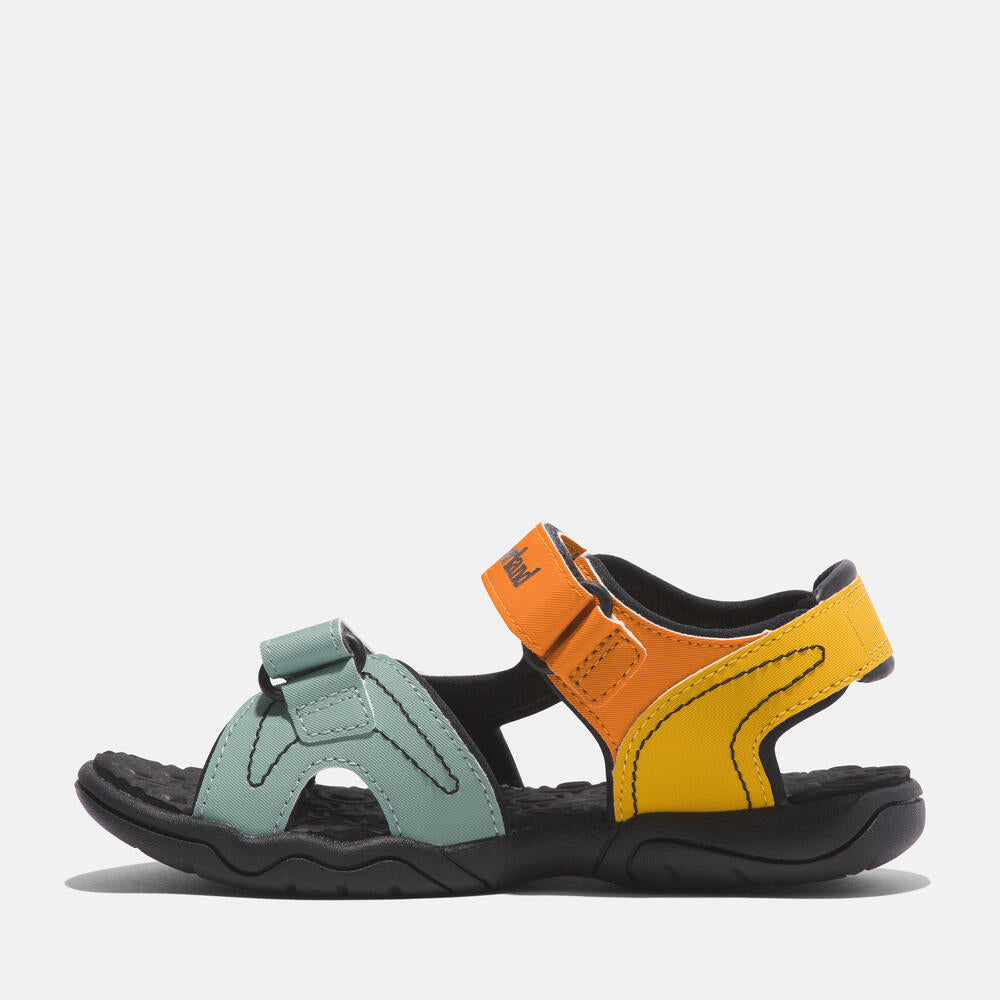 Timberland Adventure Seeker Two-Strap Sandal for Youth. Comfortable and durable sandals for kids with two adjustable straps. Perfect for outdoor adventures.