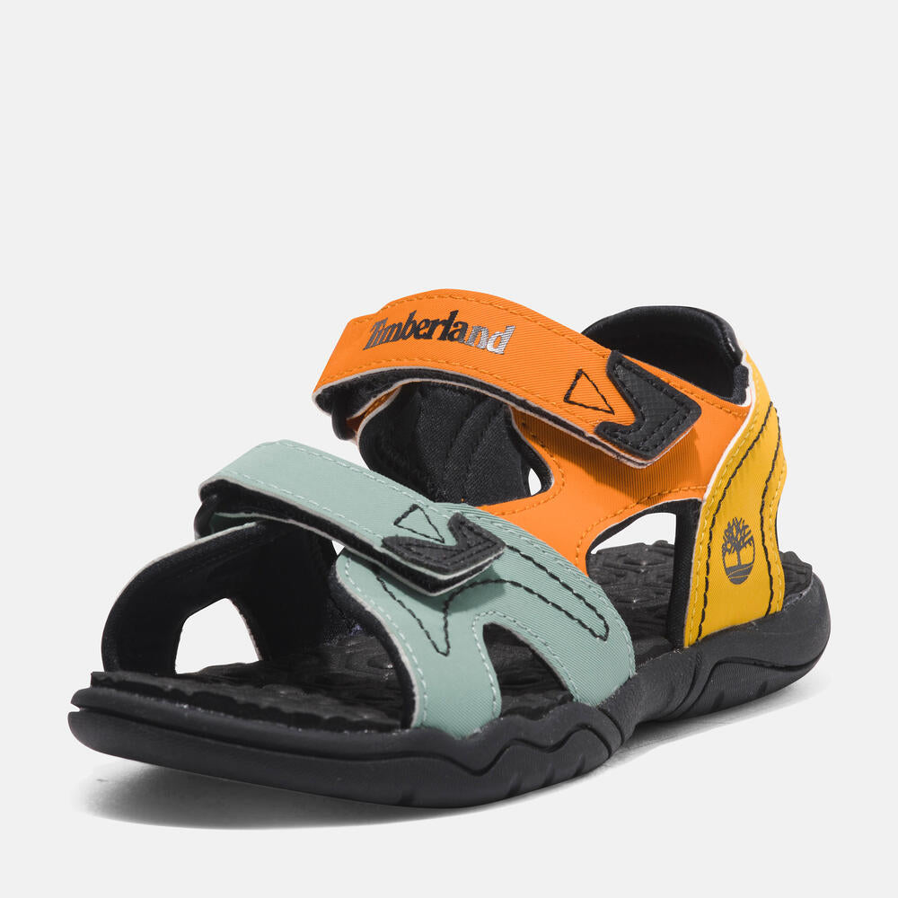 Timberland Adventure Seeker Two-Strap Sandal for Youth. Comfortable and durable sandals for kids with two adjustable straps. Perfect for outdoor adventures.
