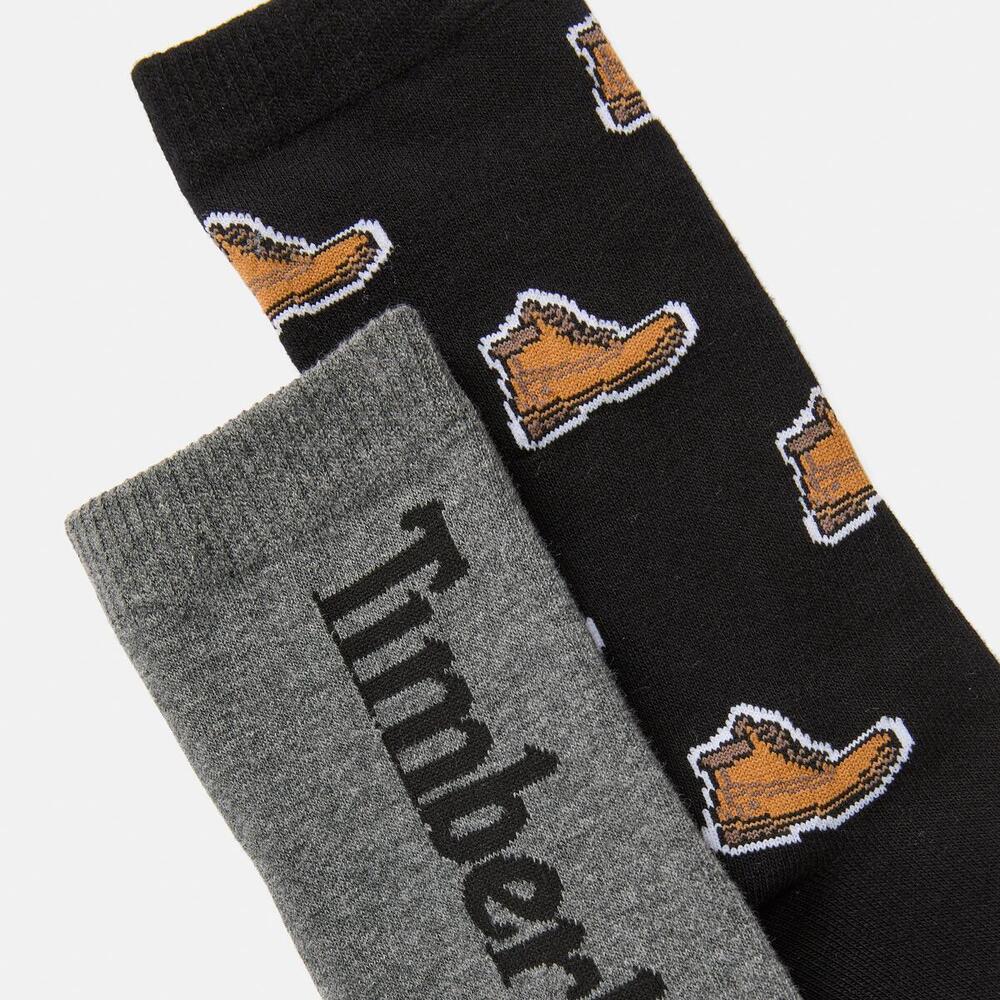 2 Pack Boot Print Crew Socks