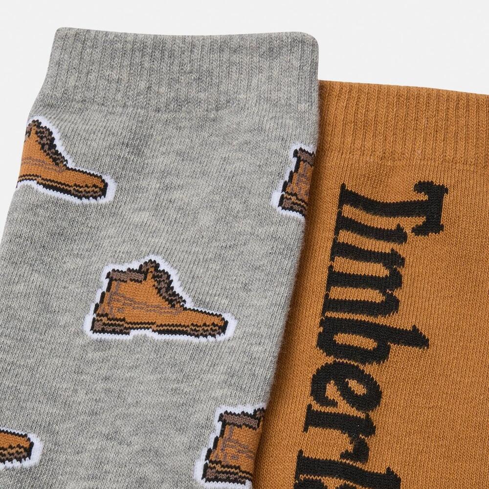 2 Pack Boot Print Crew Socks