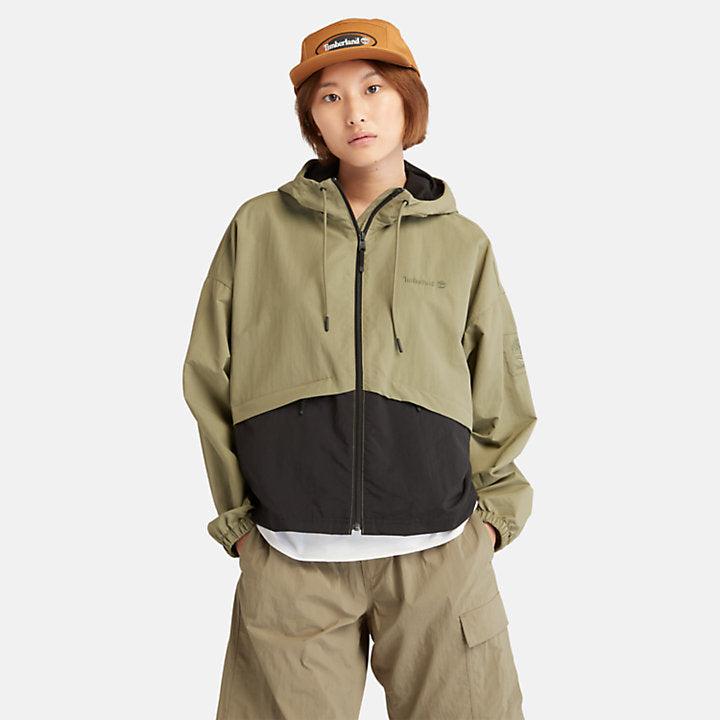 TIMBERLAND MULTI-POCKET WINDBREAKER JACKET FOR WOMEN IN OLIVE GREEN