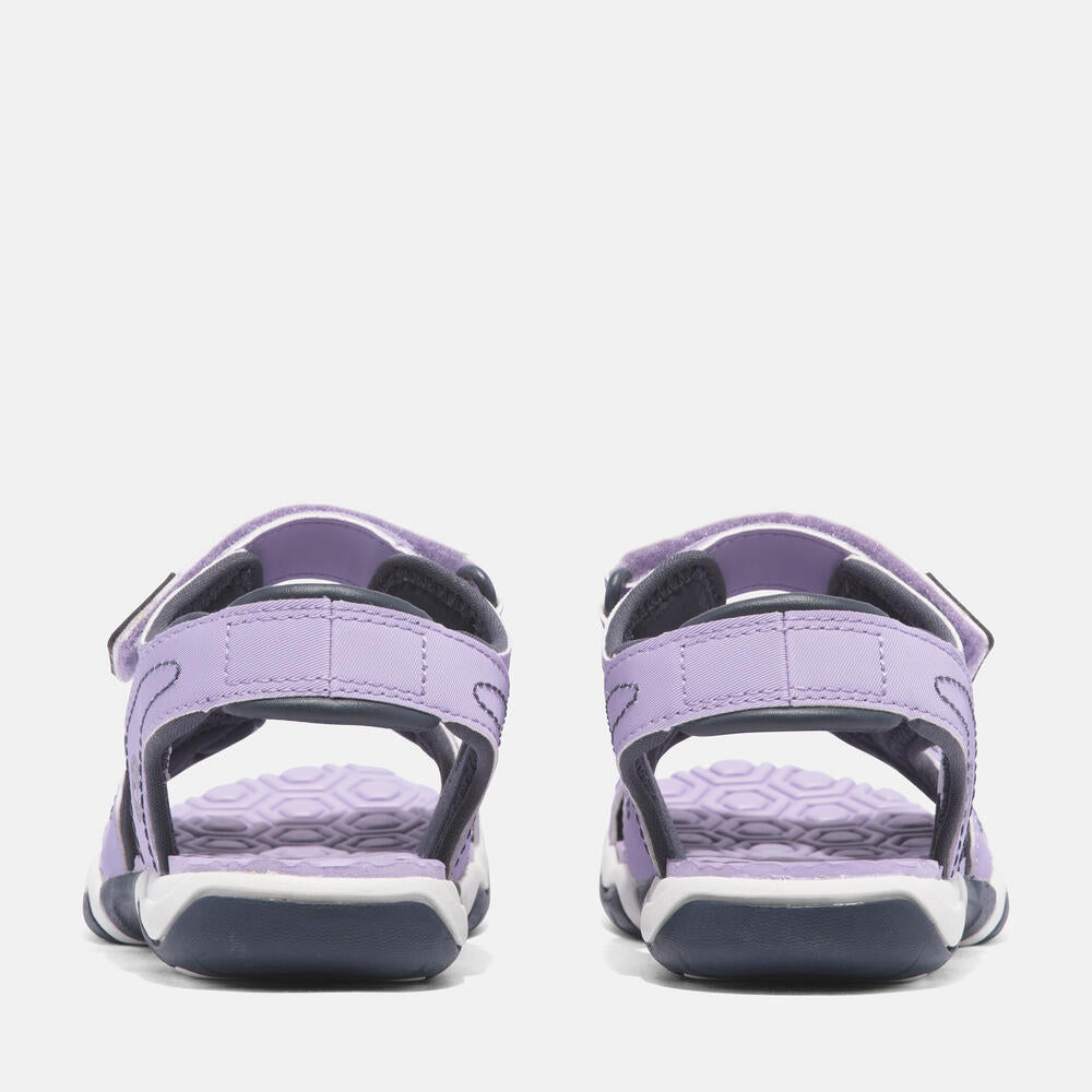Timberland Adventure Seeker 2-Strap Sandal for Junior. Comfortable and stylish sandal with premium leather upper, hook-and-loop closure, and anti-odor treatment. Perfect for kids' adventures.