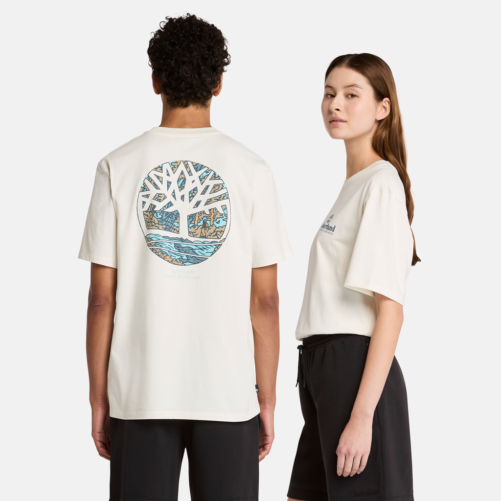 Illustrated Tree Logo Back Graphic T-Shirt For Men
