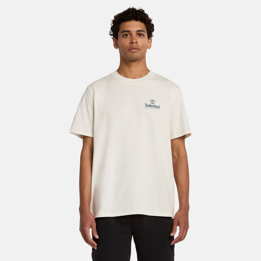 Illustrated Tree Logo Back Graphic T-Shirt For Men