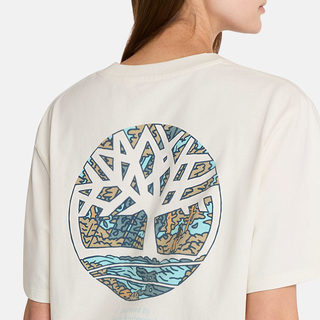 Illustrated Tree Logo Back Graphic T-Shirt For Men
