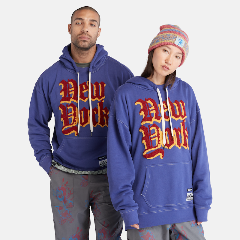TIMBERLAND BEE LINE X TIMBERLAND NEW YORK HOODIE FOR ALL GENDERS IN BLUE