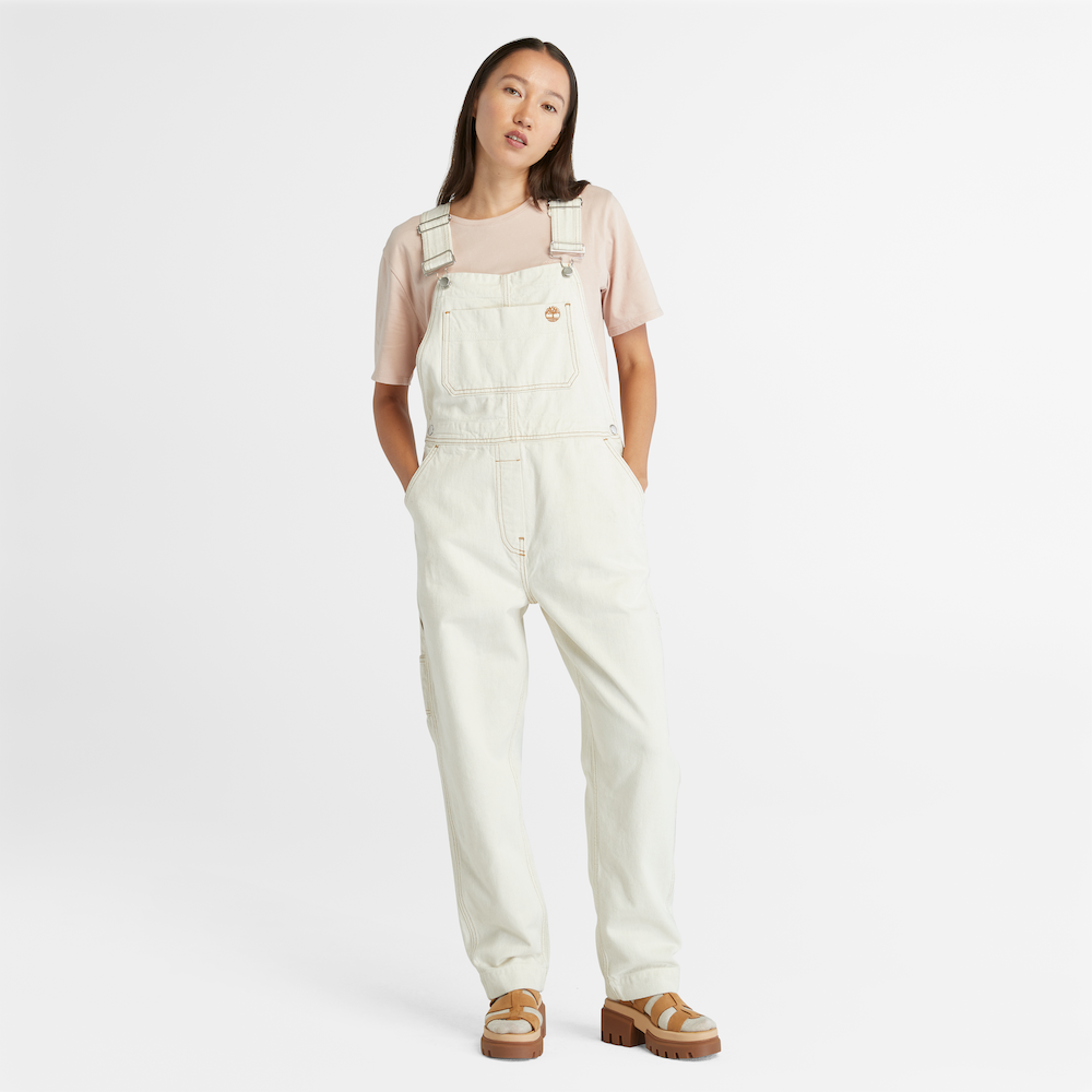 TIMBERLAND COTTON HEMP DENIM DUNGAREES FOR MEN IN BEIGE