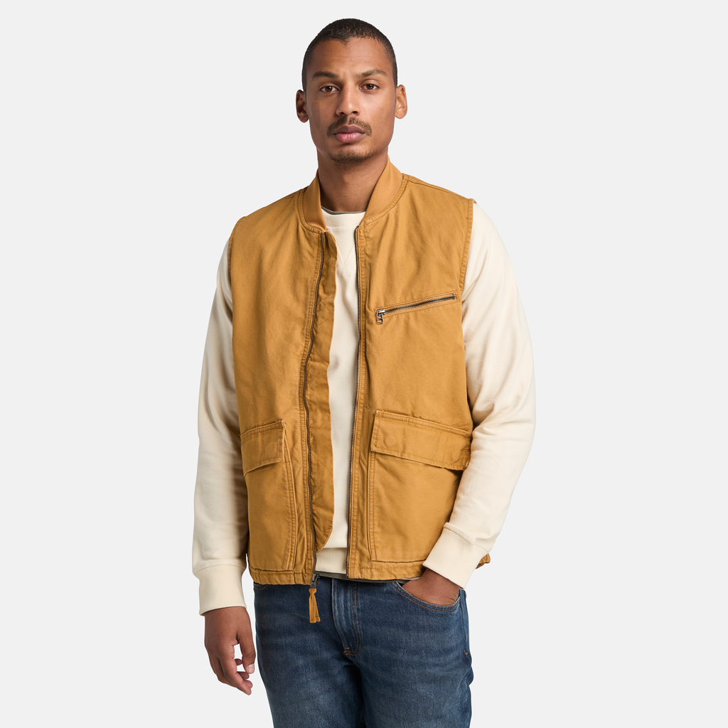 Washed Canvas Vest For Men