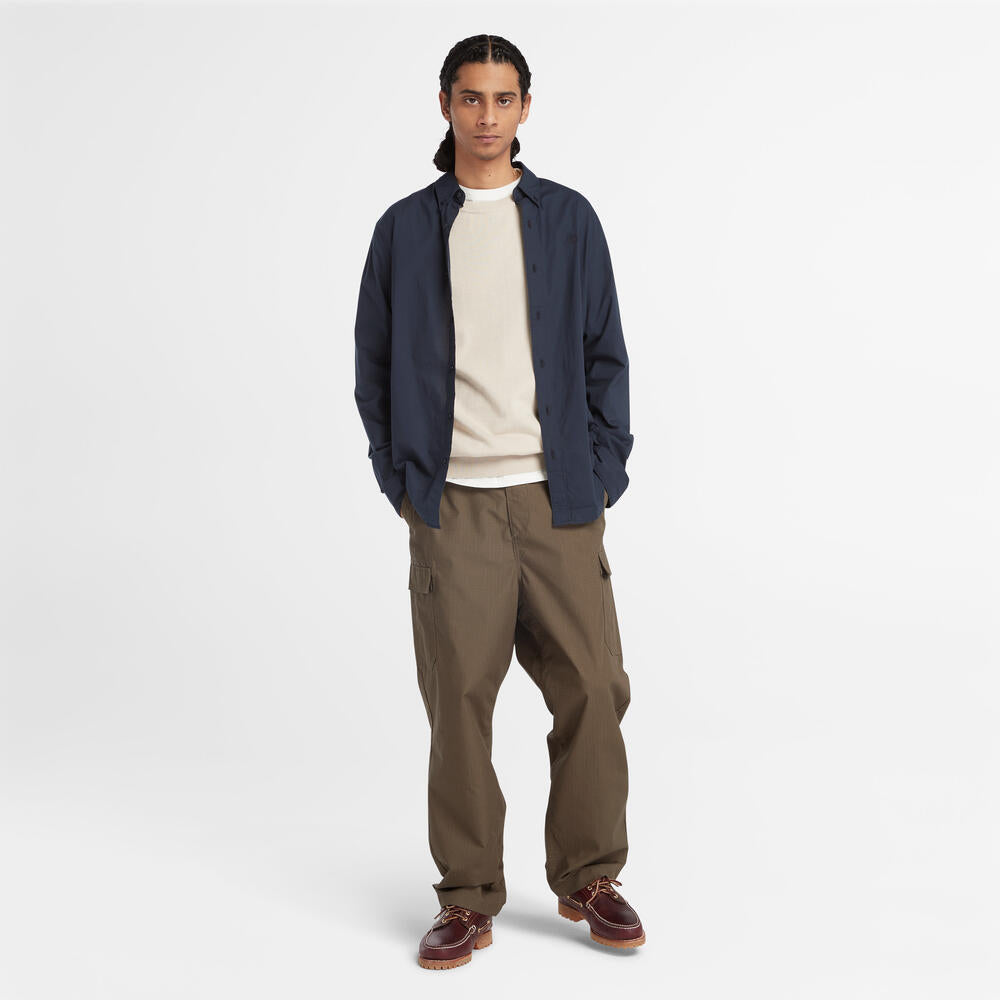 TIMBERLAND REGULAR FIT STRETCH POPLIN SHIRT FOR MEN IN NAVY