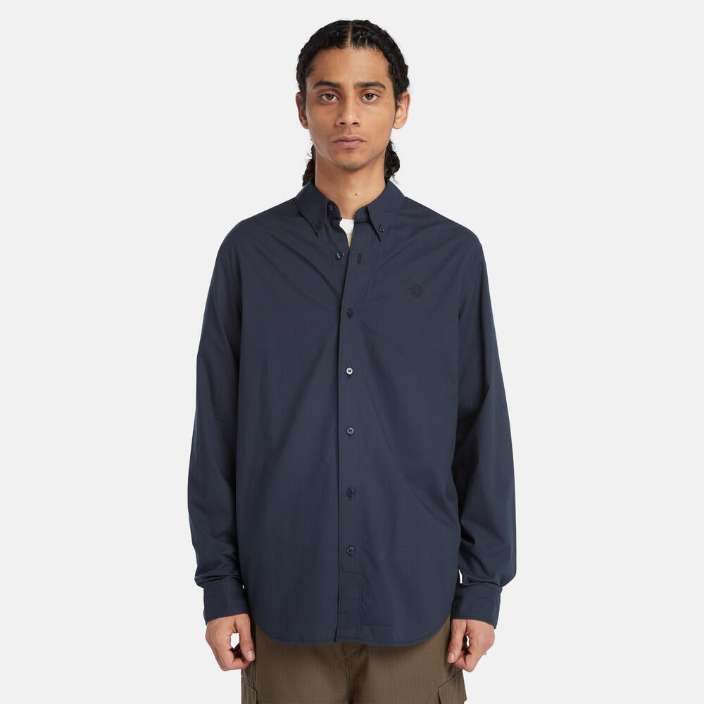 TIMBERLAND REGULAR FIT STRETCH POPLIN SHIRT FOR MEN IN NAVY