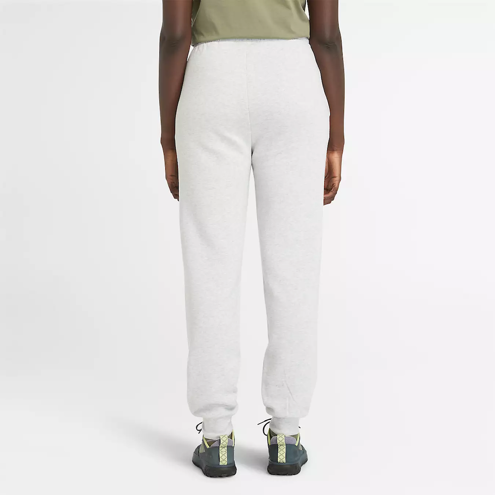 Light grey Timberland Brushed Back Joggers for Women. Soft, brushed-back fabric for comfort and warmth. Relaxed fit with jogger silhouette for freedom of movement. Drawcord waistband for adjustable fit.