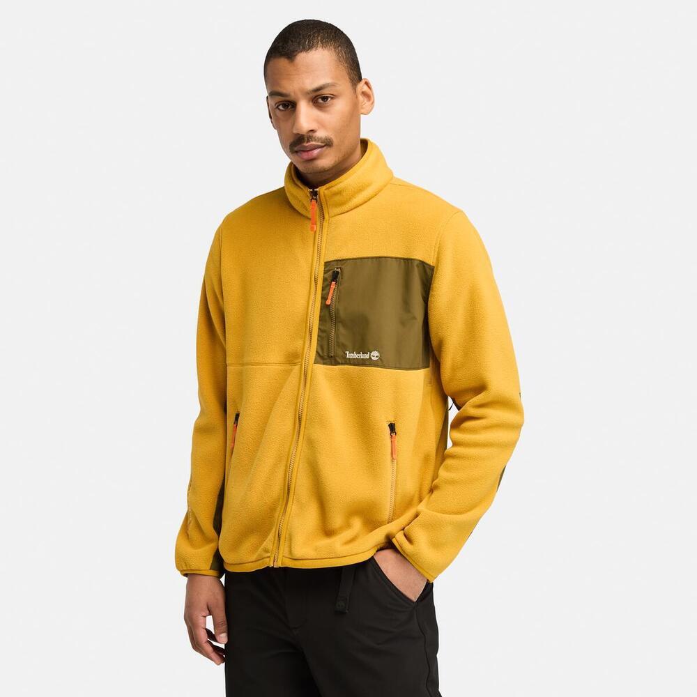 Sherburne Polartec 200 Mix Media Full Zip Fleece Sweater For Men