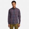 Stretch Poplin Check Shirt for Men