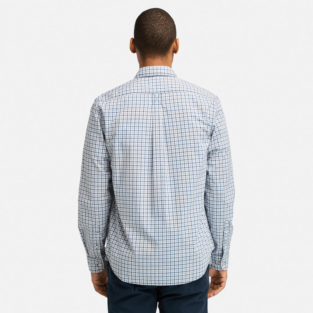 Stretch Poplin Check Shirt for Men