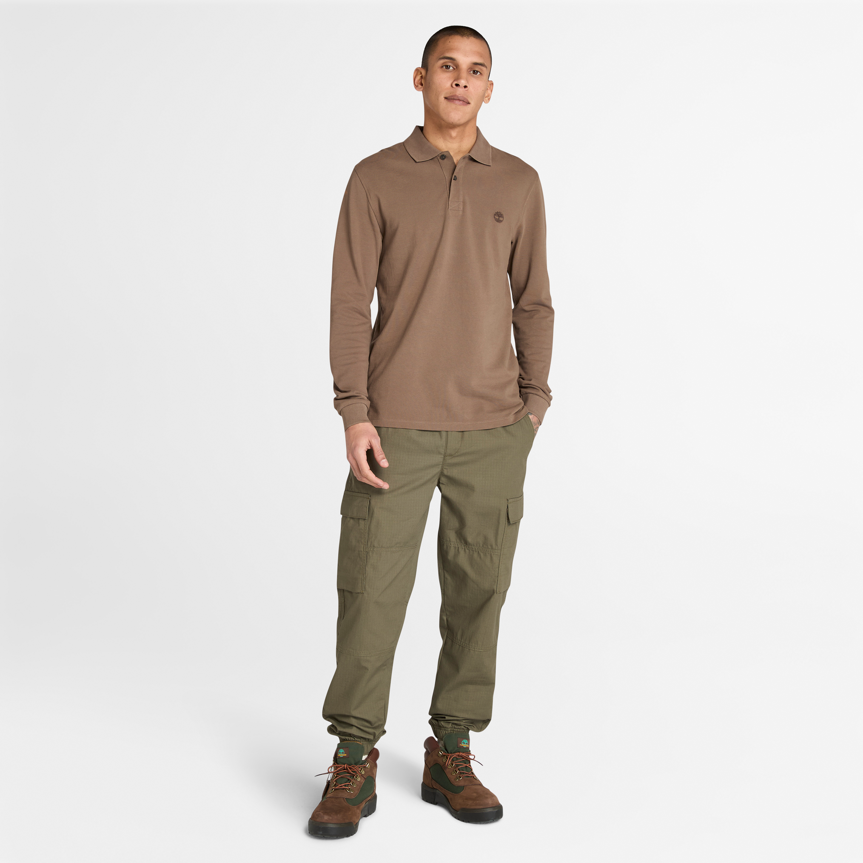 Millers River Long Sleeve Pique Polo For Men