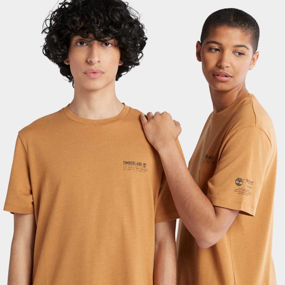 TIMBERLAND LUXE COSSENTIALS TENCEL X REFIBRA T-SHIRT FOR ALL GENDER IN WHEAT