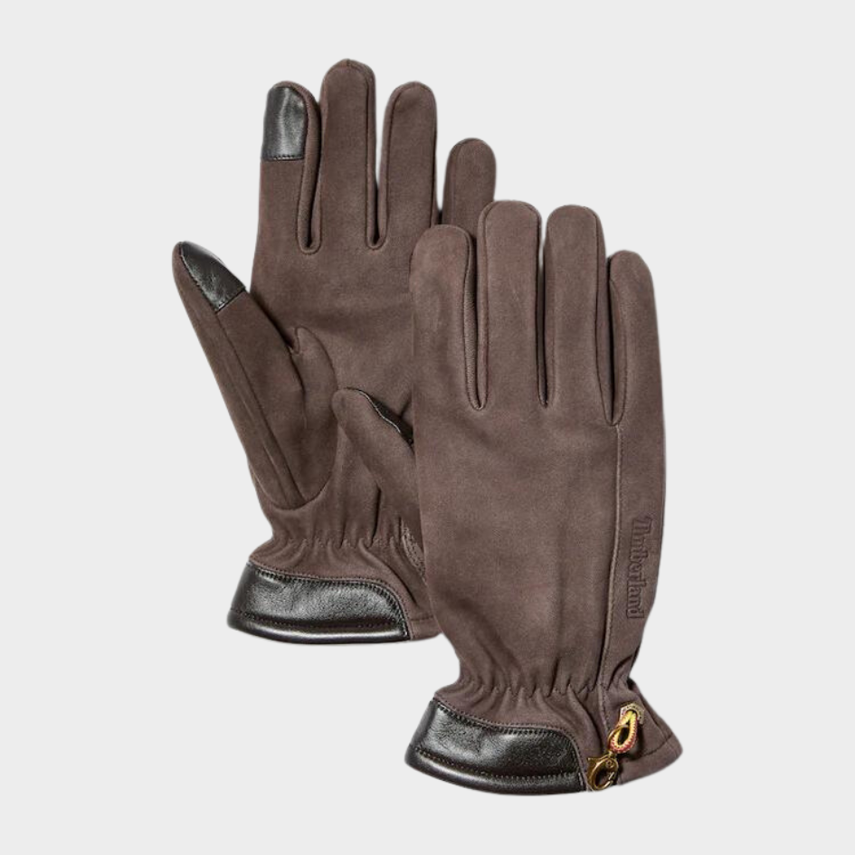 Nubuck Leather Gloves with Touch Tips for Men
