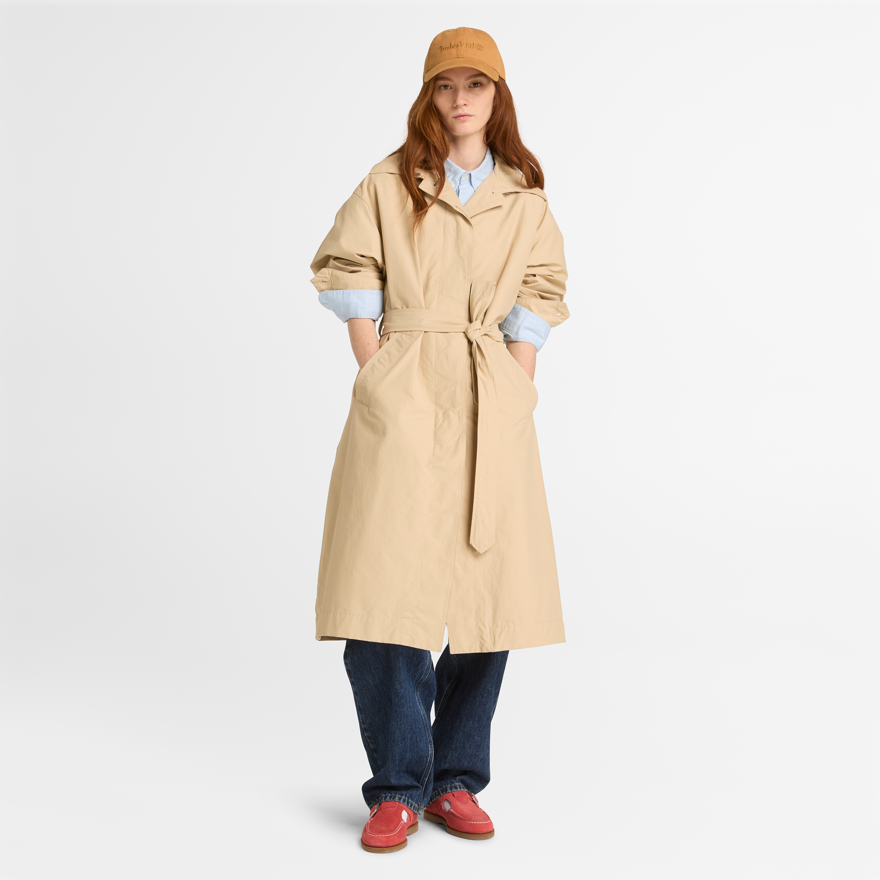 Water Repellent Long Mac Coat For Women