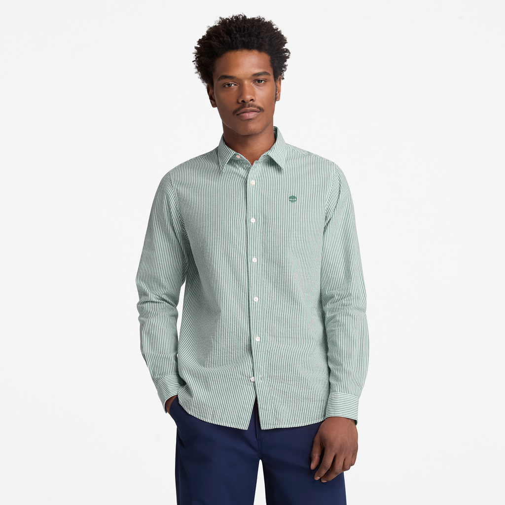 Seersucker Resort Long Sleeve Shirt For Men