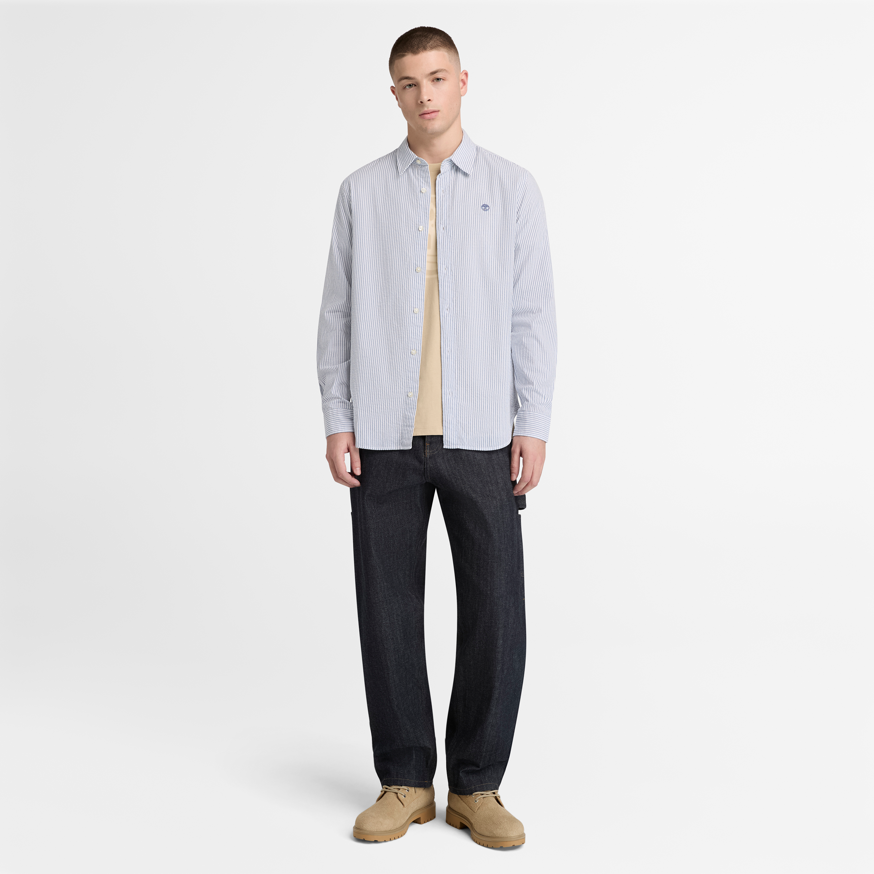 Seersucker Resort Long Sleeve Shirt For Men