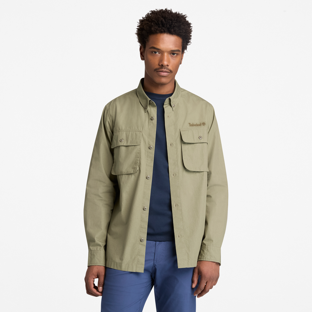 Long Sleeve Utility Overshirt For Men