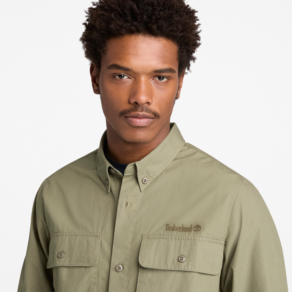 Long Sleeve Utility Overshirt For Men