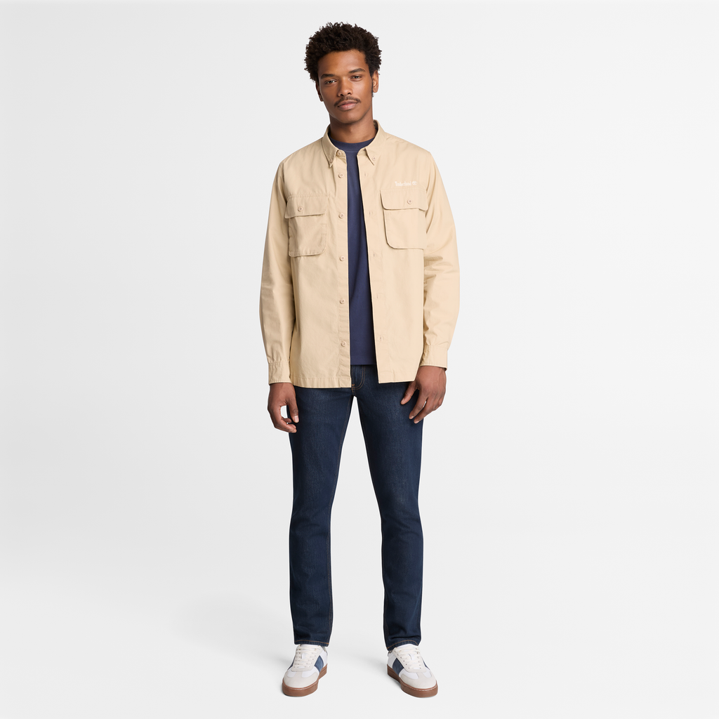 Long Sleeve Utility Overshirt For Men