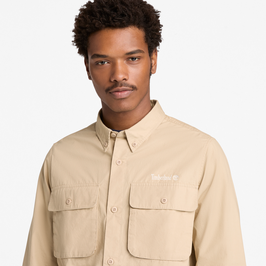 Long Sleeve Utility Overshirt For Men