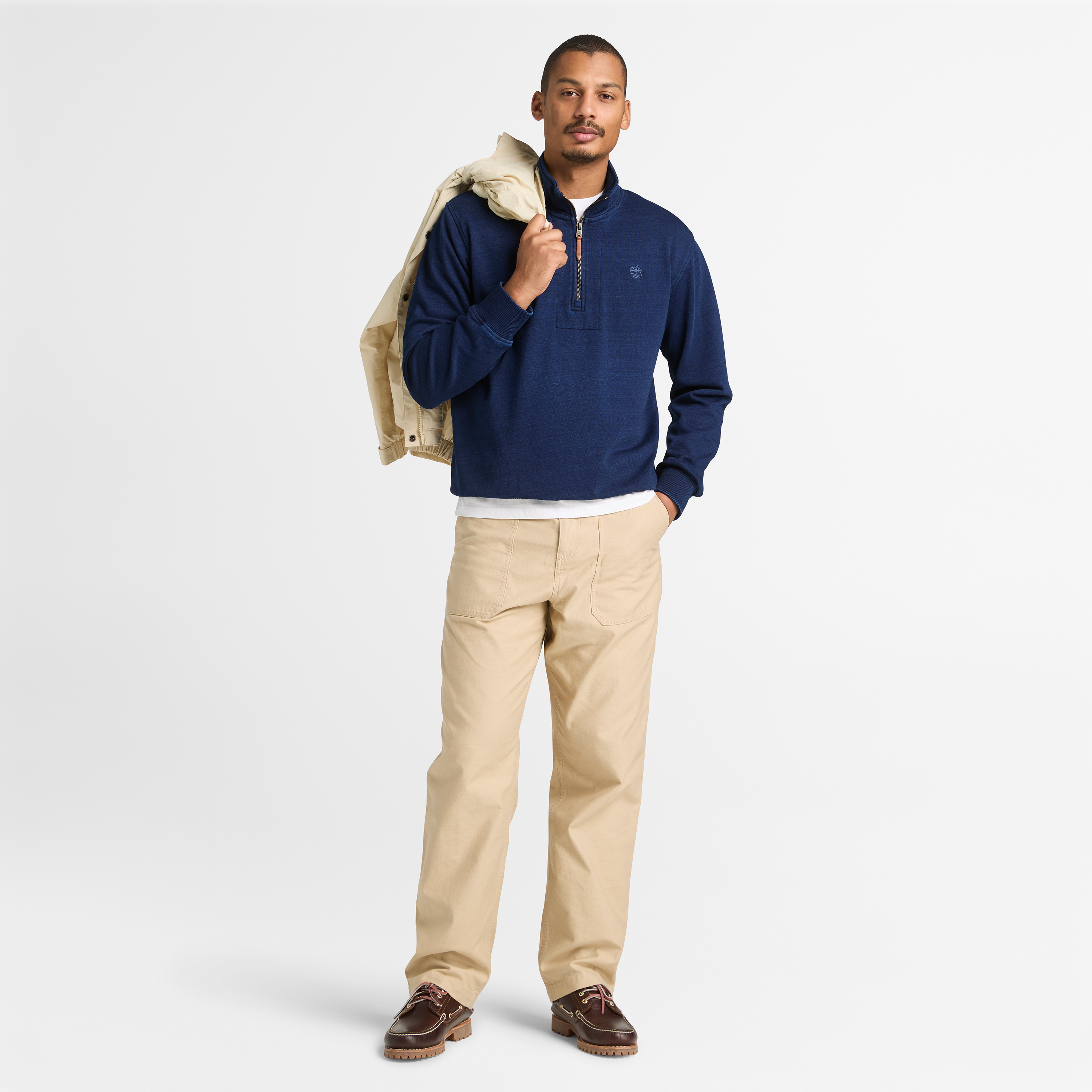 Indigo 1/4 Zip Sweatshirt For Men