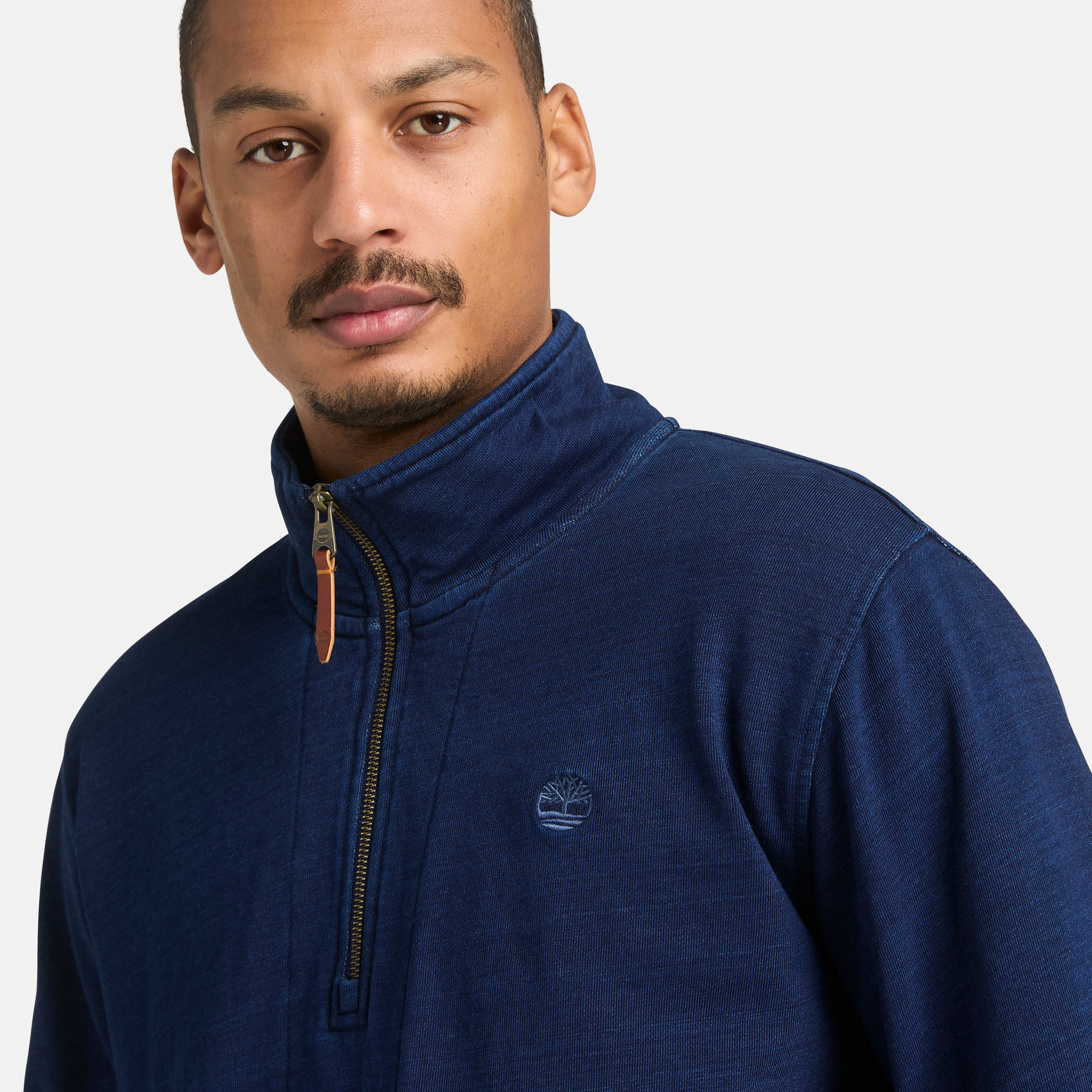 Indigo 1/4 Zip Sweatshirt For Men