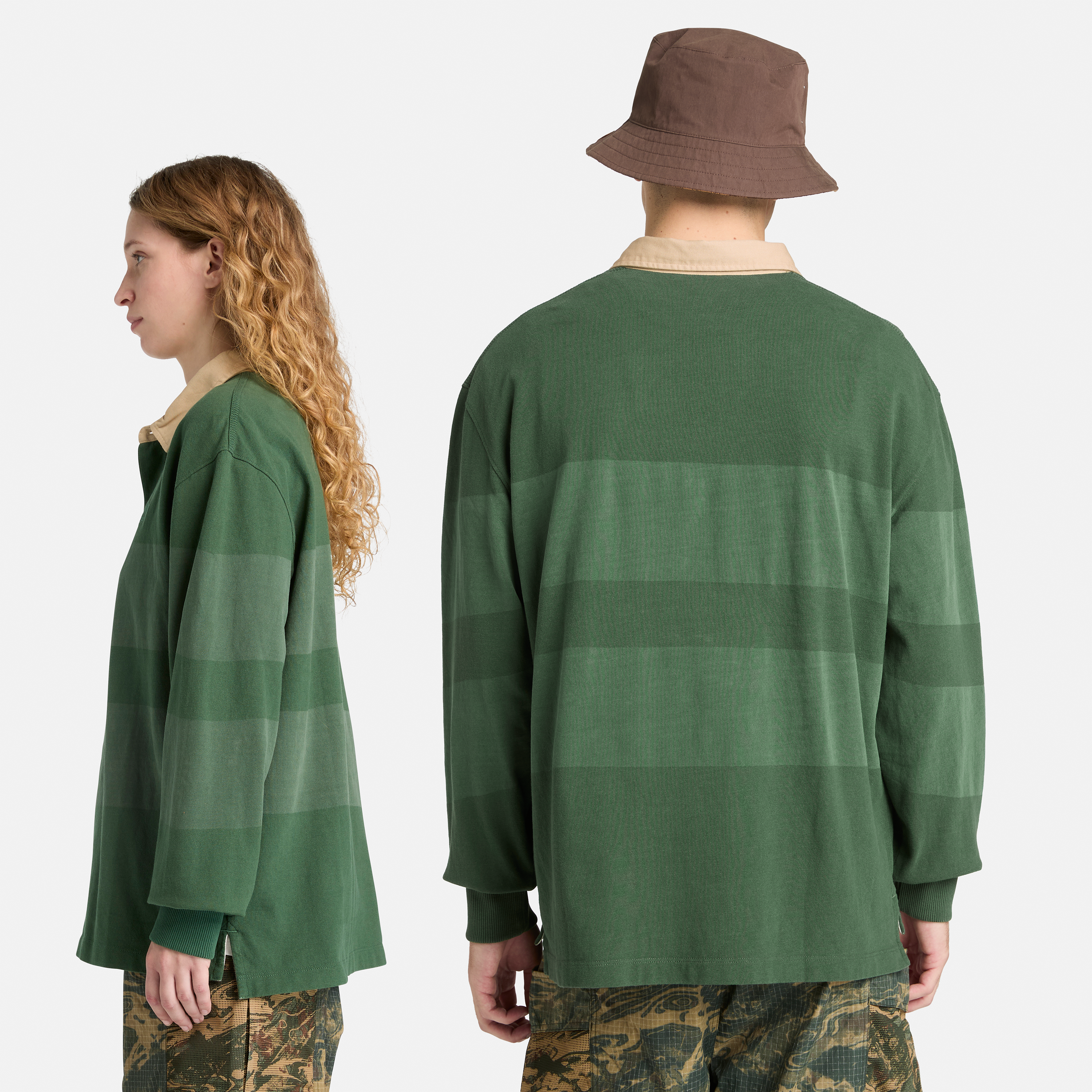 Striped Rugby Long Sleeve Polo For Men