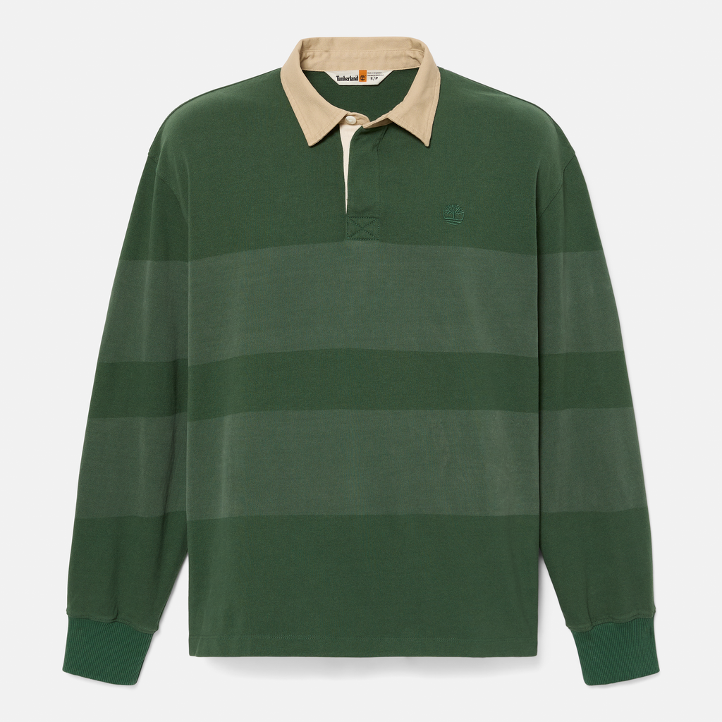 Striped Rugby Long Sleeve Polo For Men