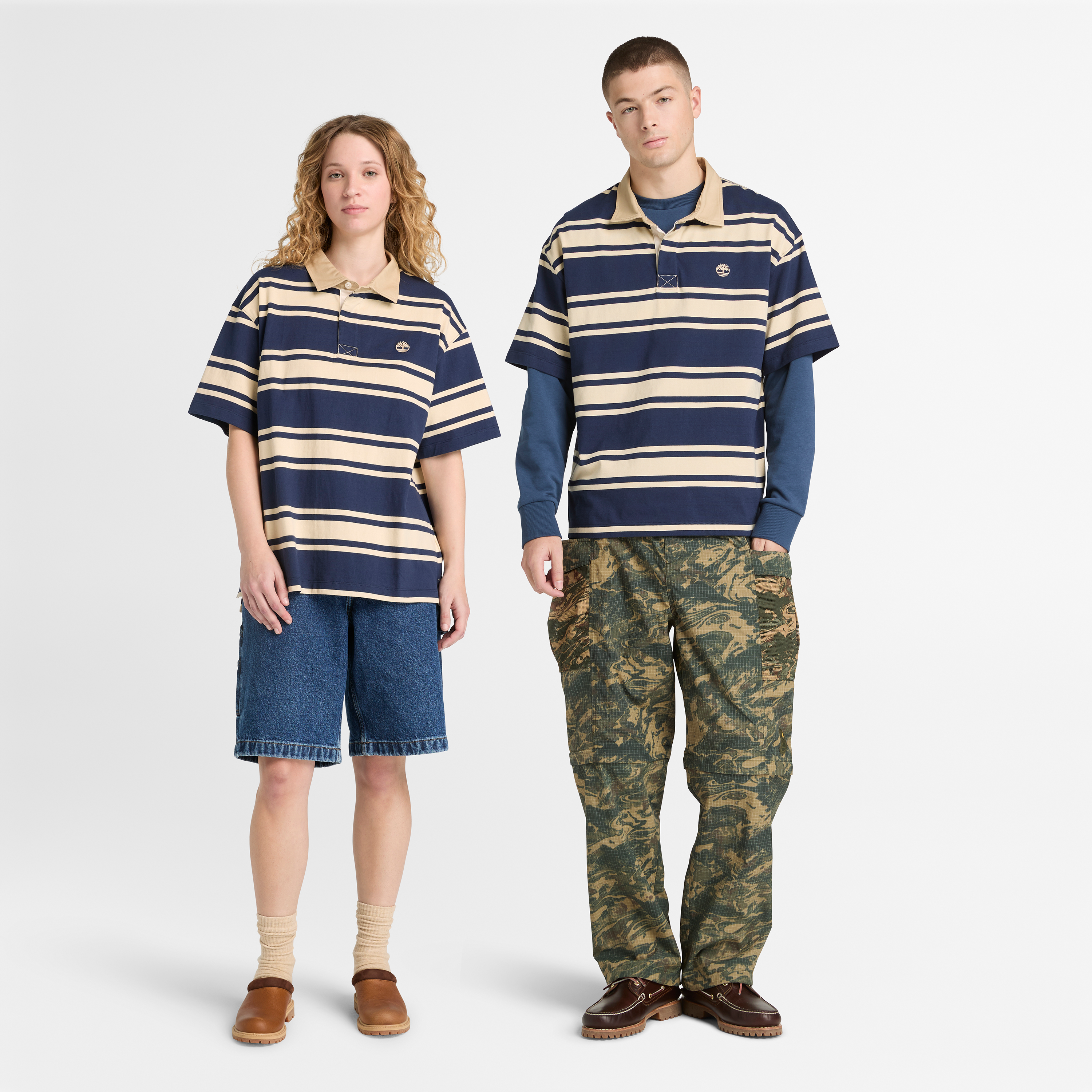 Striped Short-Sleeve Rugby Polo For Men