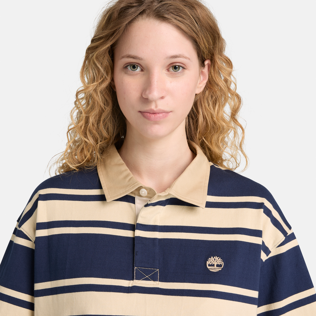 Striped Short-Sleeve Rugby Polo For Men