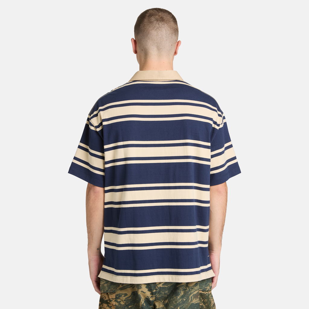 Striped Short-Sleeve Rugby Polo For Men