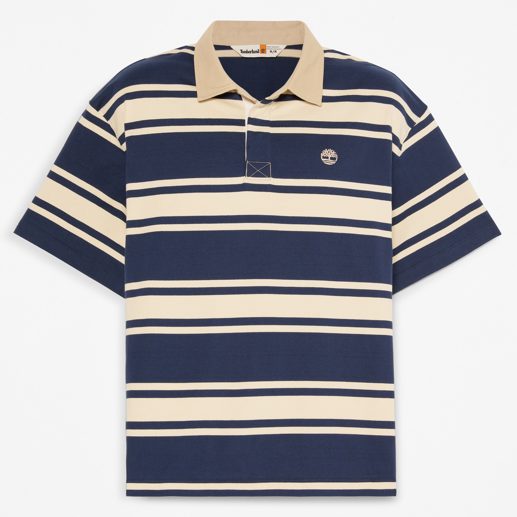 Striped Short-Sleeve Rugby Polo For Men
