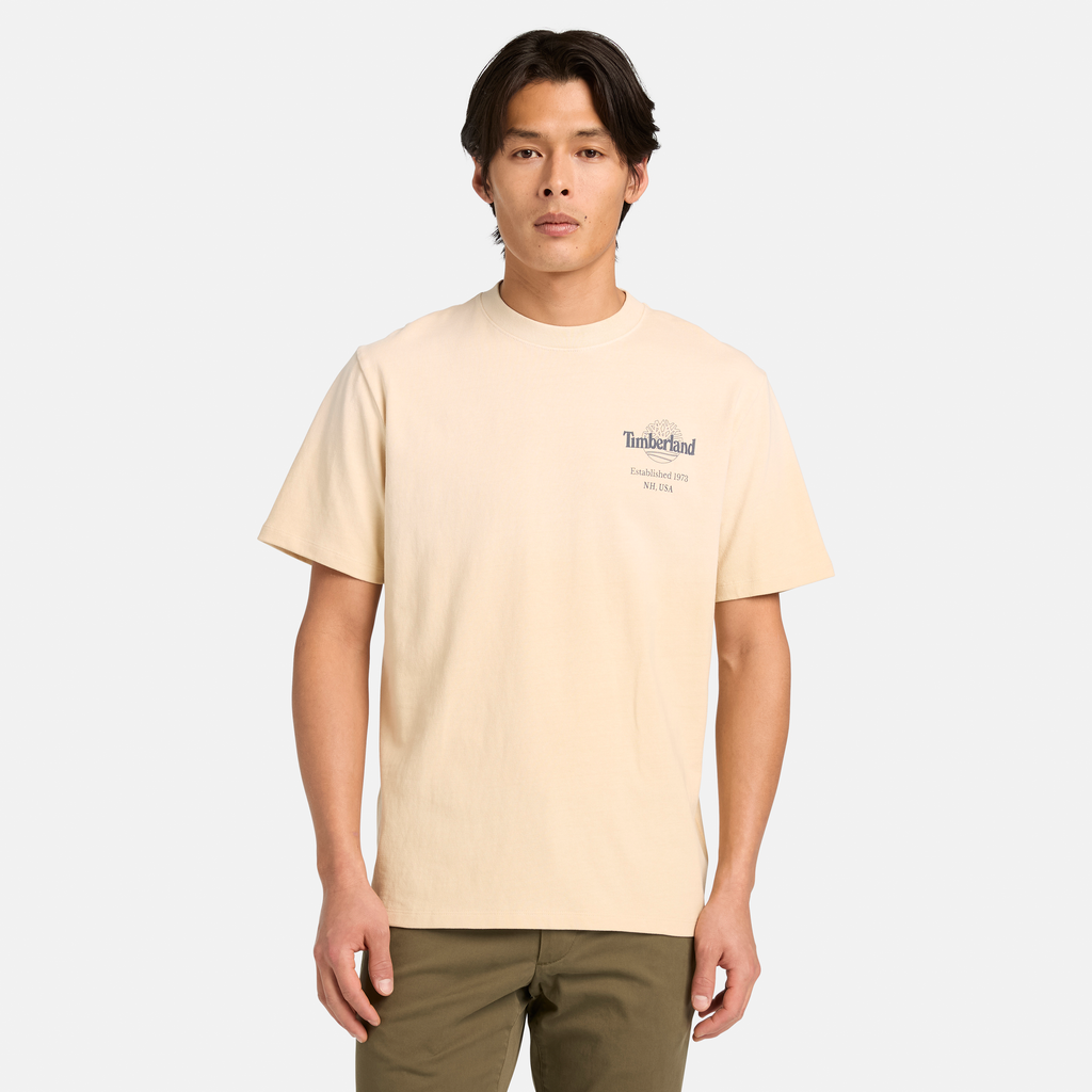 Sunfaded Back Tree Logo Graphic T-Shirt For Men