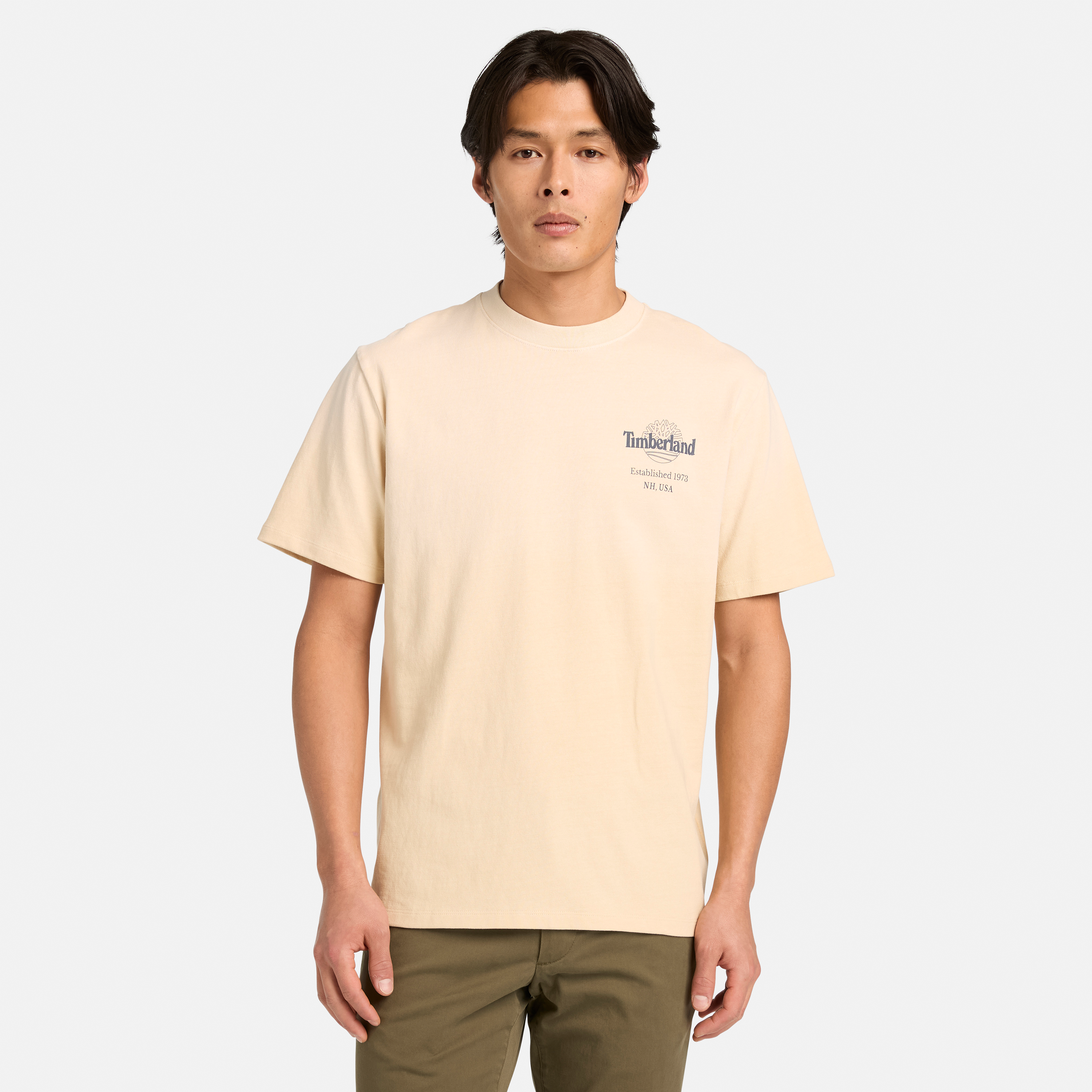 Sunfaded Back Tree Logo Graphic T-Shirt For Men