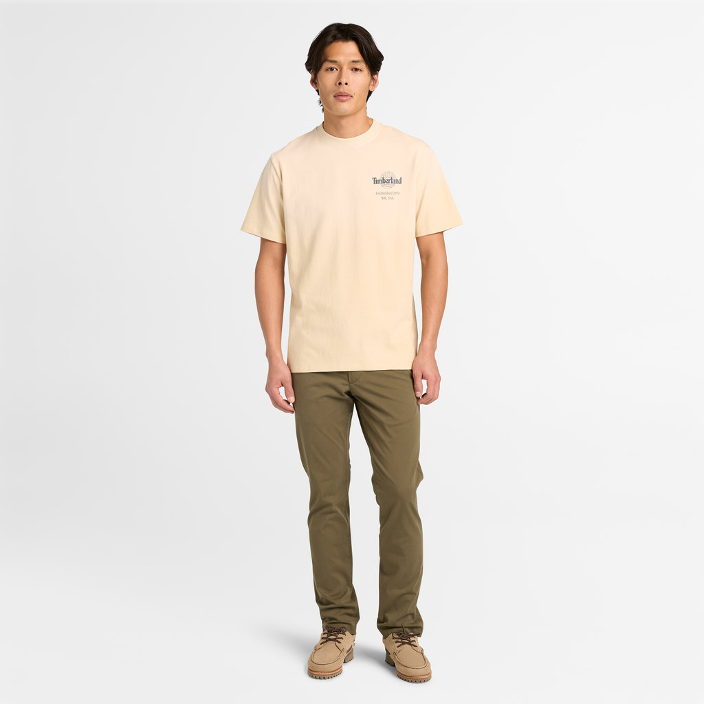 Sunfaded Back Tree Logo Graphic T-Shirt For Men