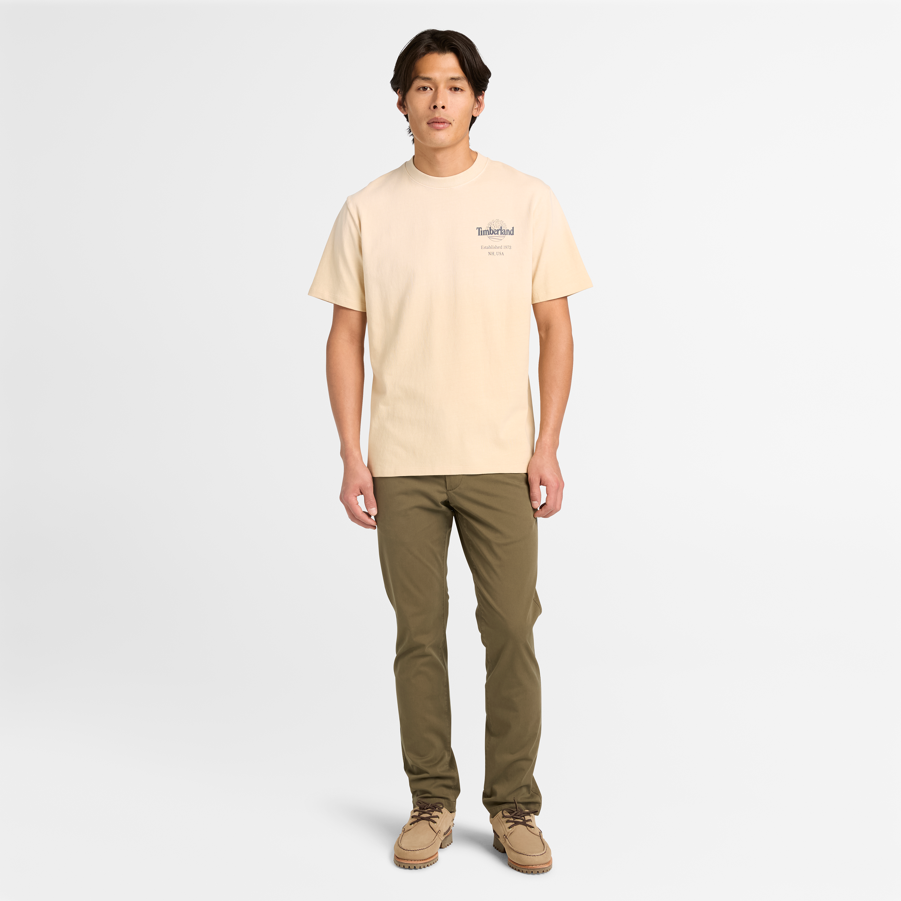 Sunfaded Back Tree Logo Graphic T-Shirt For Men